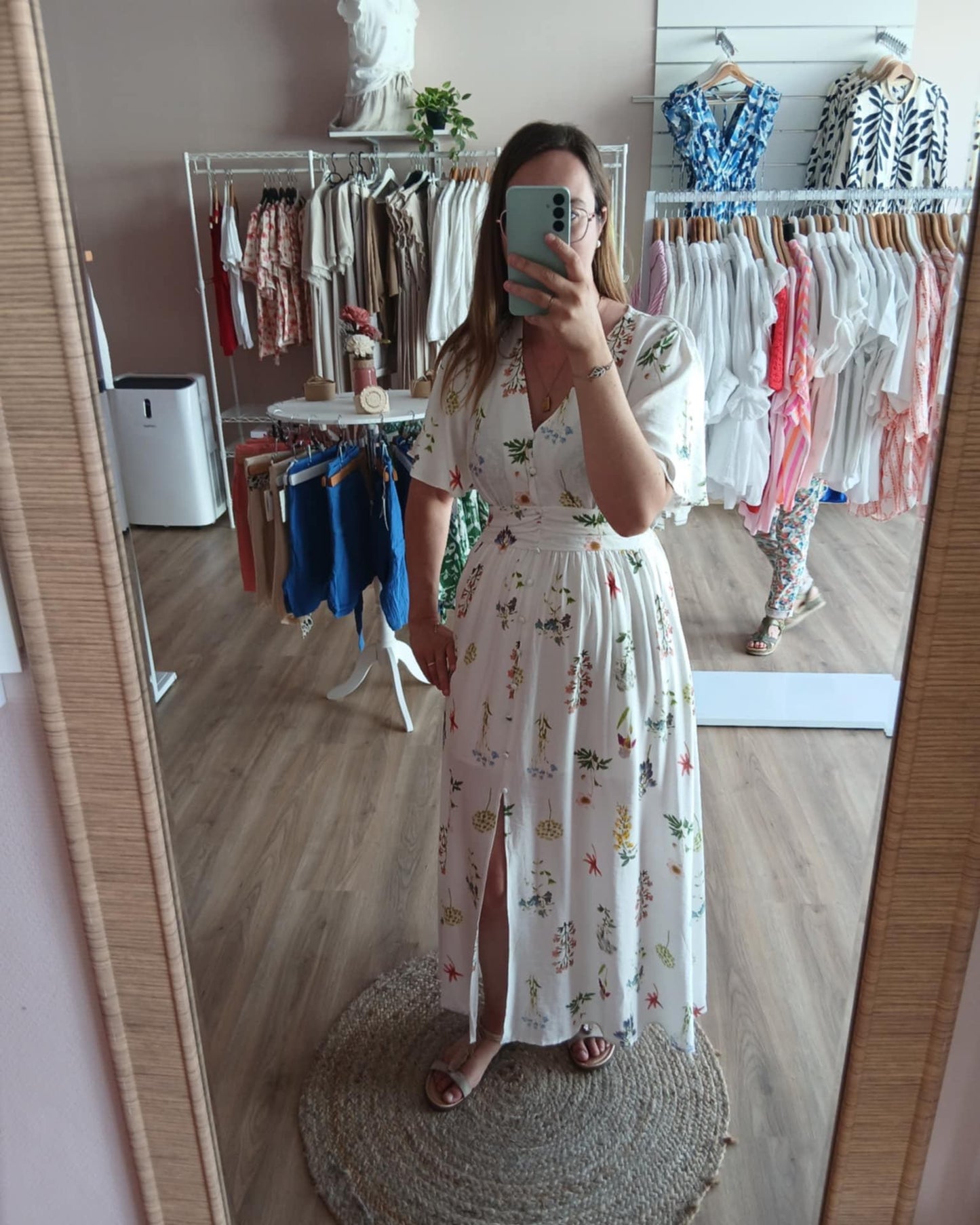 Robe ANAIS femme blanche longue florale été soldes 2026 vêtements femme