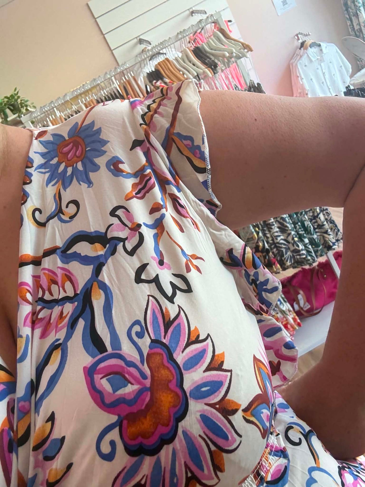 Robe FLORA Longue Florale - Taille Magique Les tendances d'Axelya