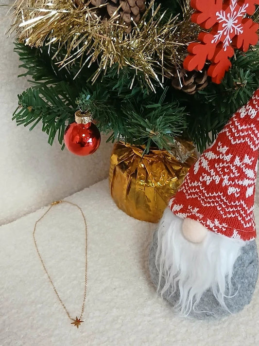 Collier Pendentif Étoile Doré - Acier Inoxydable Femme