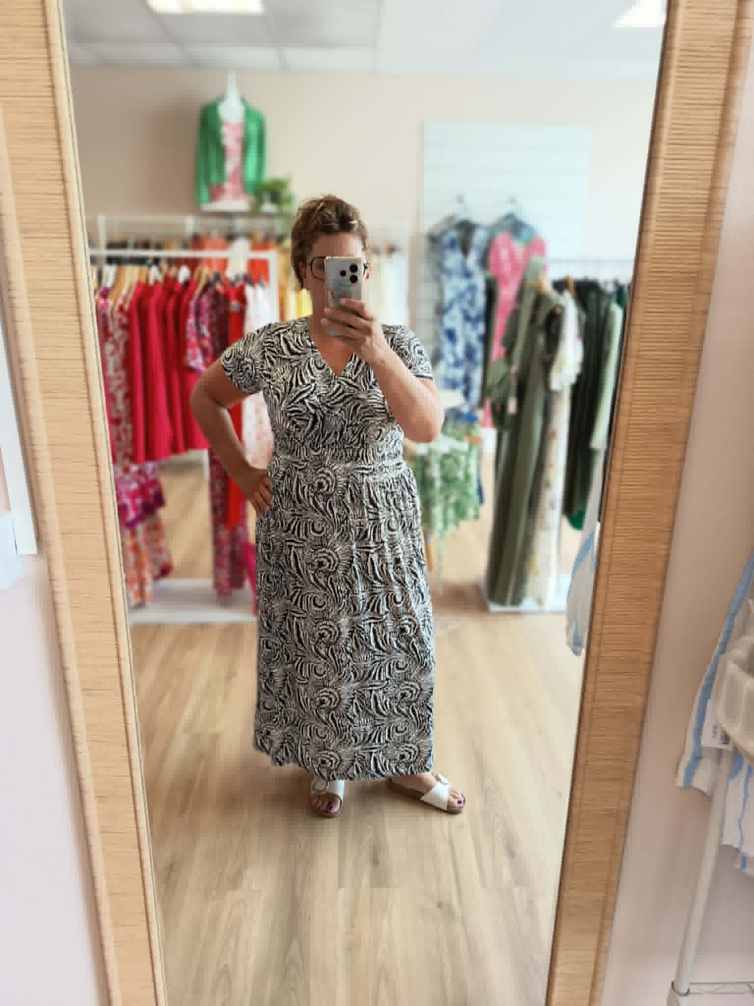 Robe ARIA Longue Imprimée - 4 Coloris - Taille Magique Les tendances d'Axelya