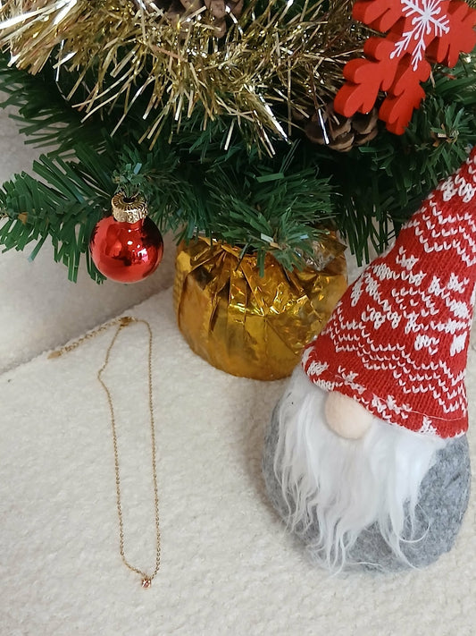 Collier Pendentif Minimaliste Doré - Acier Inoxydable Femme - Blanc & Rose