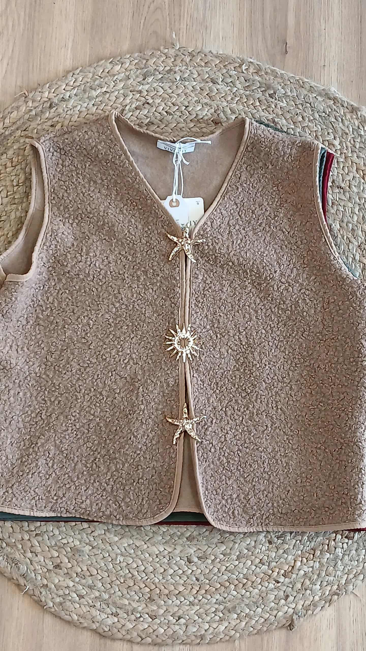 Gilet Elena Femme Sans Manches Broches - Gilet Élégant 3 Coloris