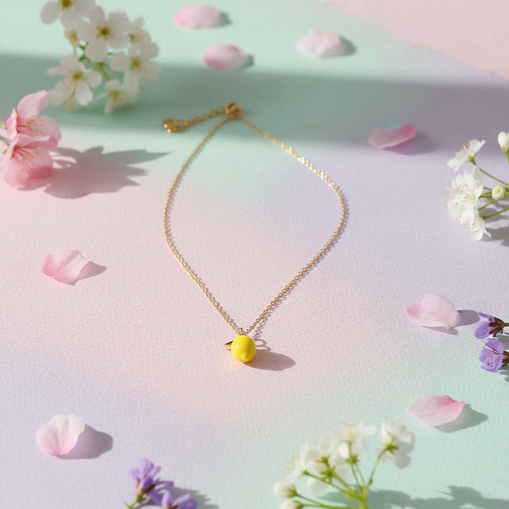 Collier Pendentif Citron Doré - Acier Inoxydable Femme Les tendances d'Axelya