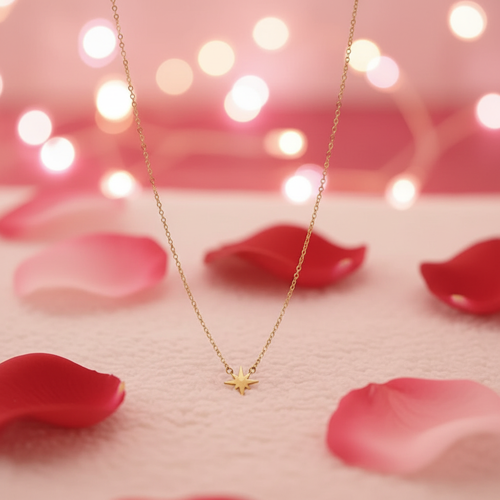 Collier Pendentif Étoile Doré - Acier Inoxydable Femme Les tendances d'Axelya