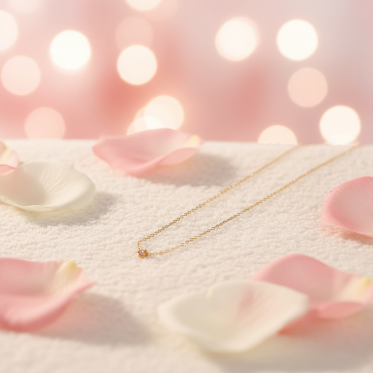 Collier Pendentif Minimaliste Doré - Acier Inoxydable Femme - Blanc & Rose Les tendances d'Axelya