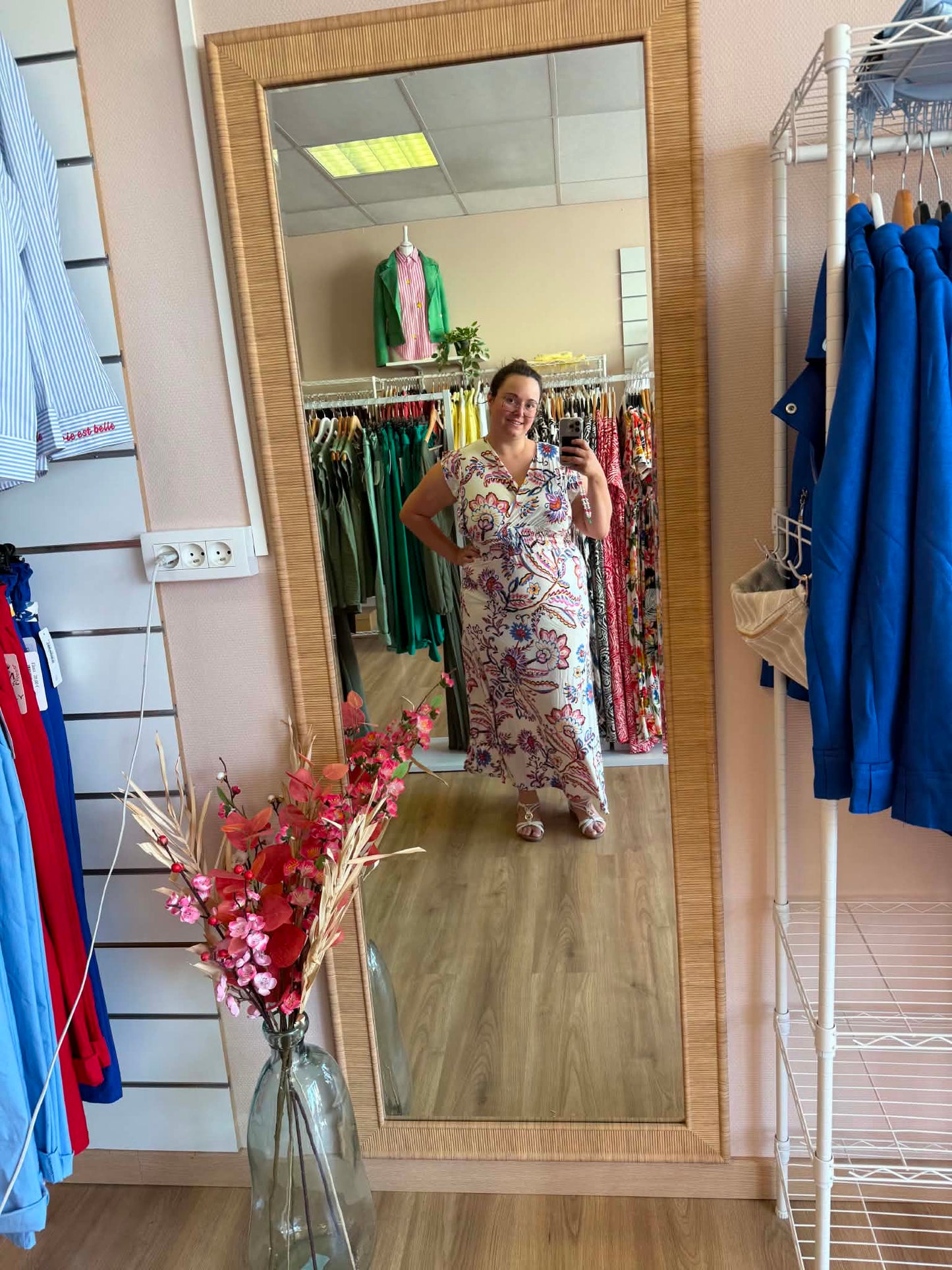 Robe FLORA Longue Florale - Taille Magique Les tendances d'Axelya