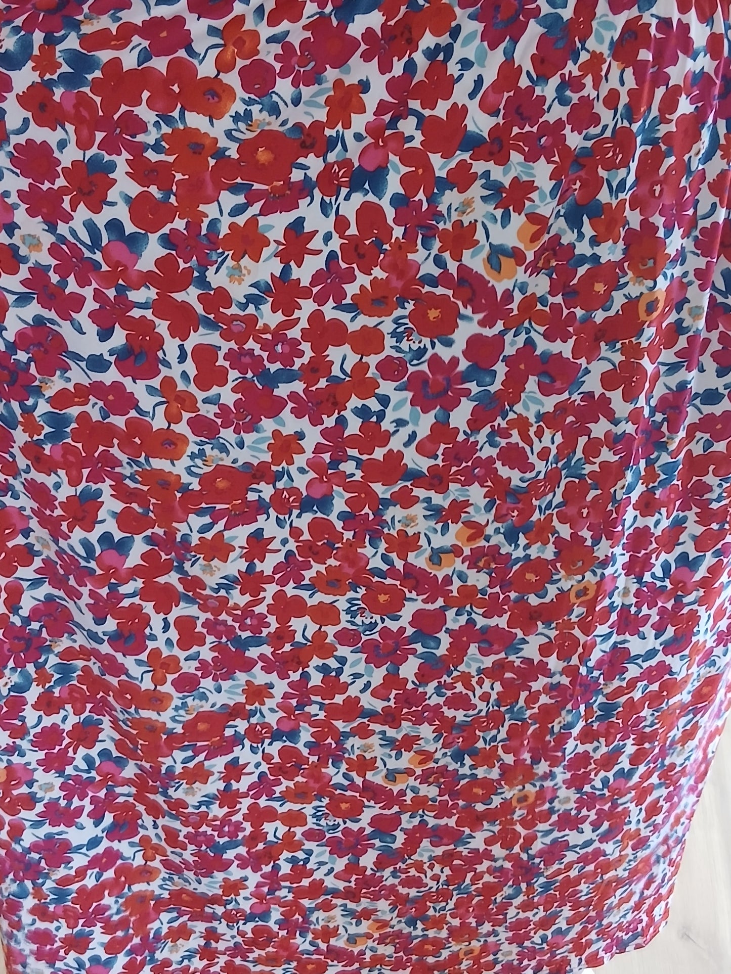 Robe CLEO Longue Florale Rouge - Taille Magique Les tendances d'Axelya