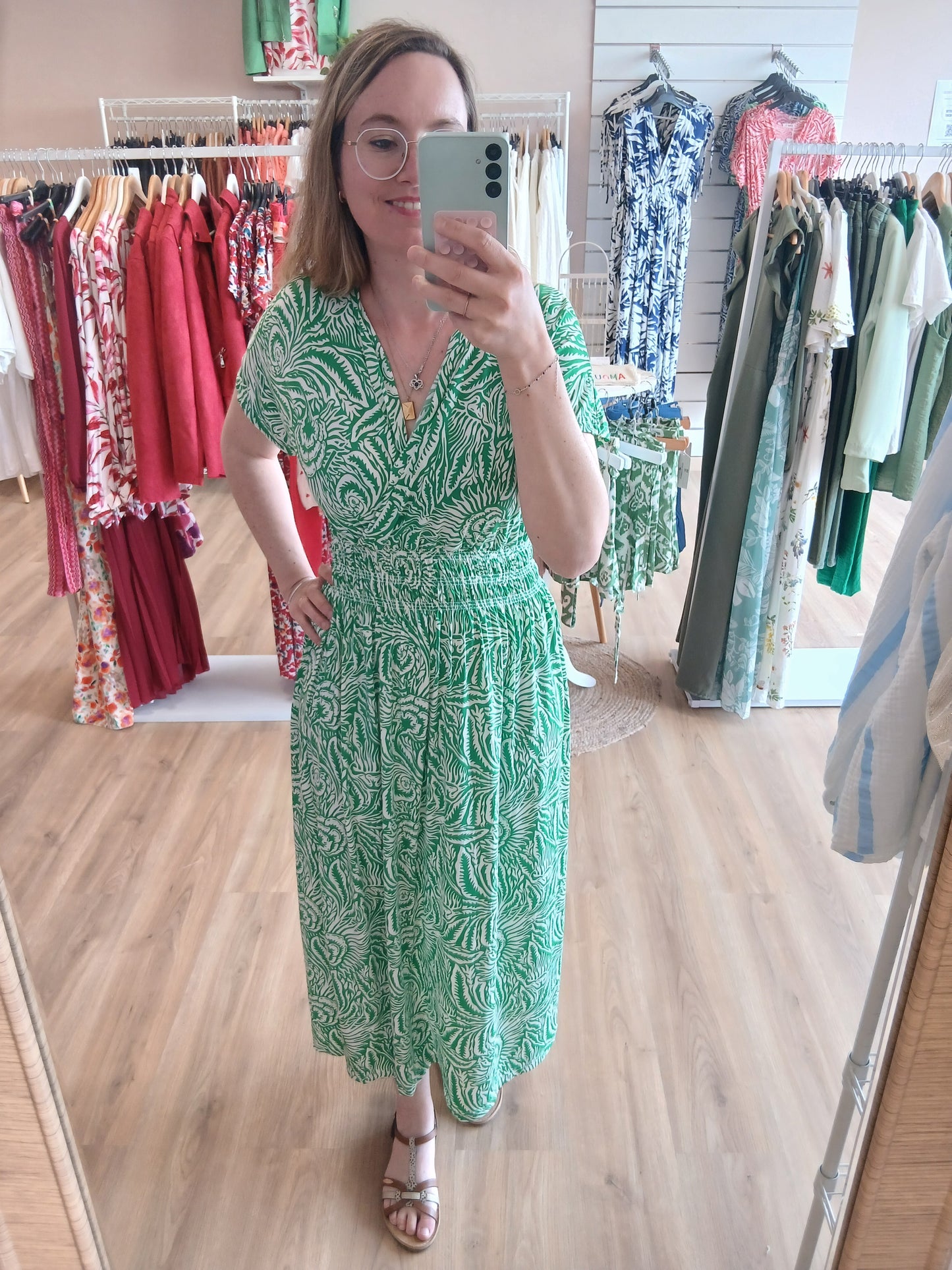 Robe ARIA Longue Imprimée - 4 Coloris - Taille Magique Les tendances d'Axelya