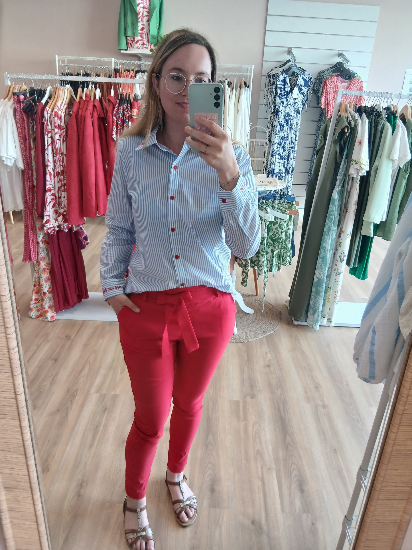 Chemise ELIA Rayures Broderie Cœur - Du S au 4XL Les tendances d'Axelya