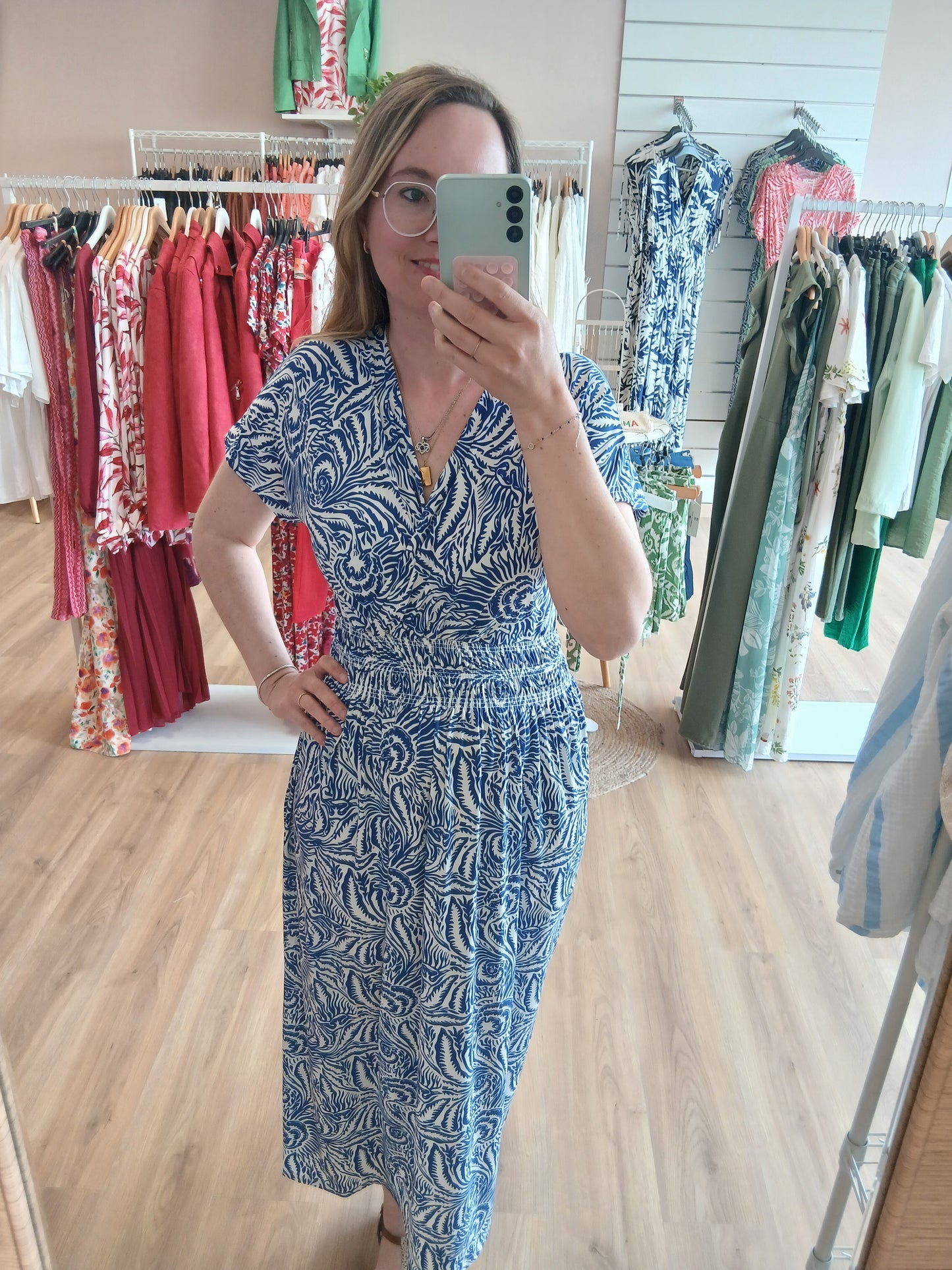 Robe ARIA Longue Imprimée - 4 Coloris - Taille Magique Les tendances d'Axelya