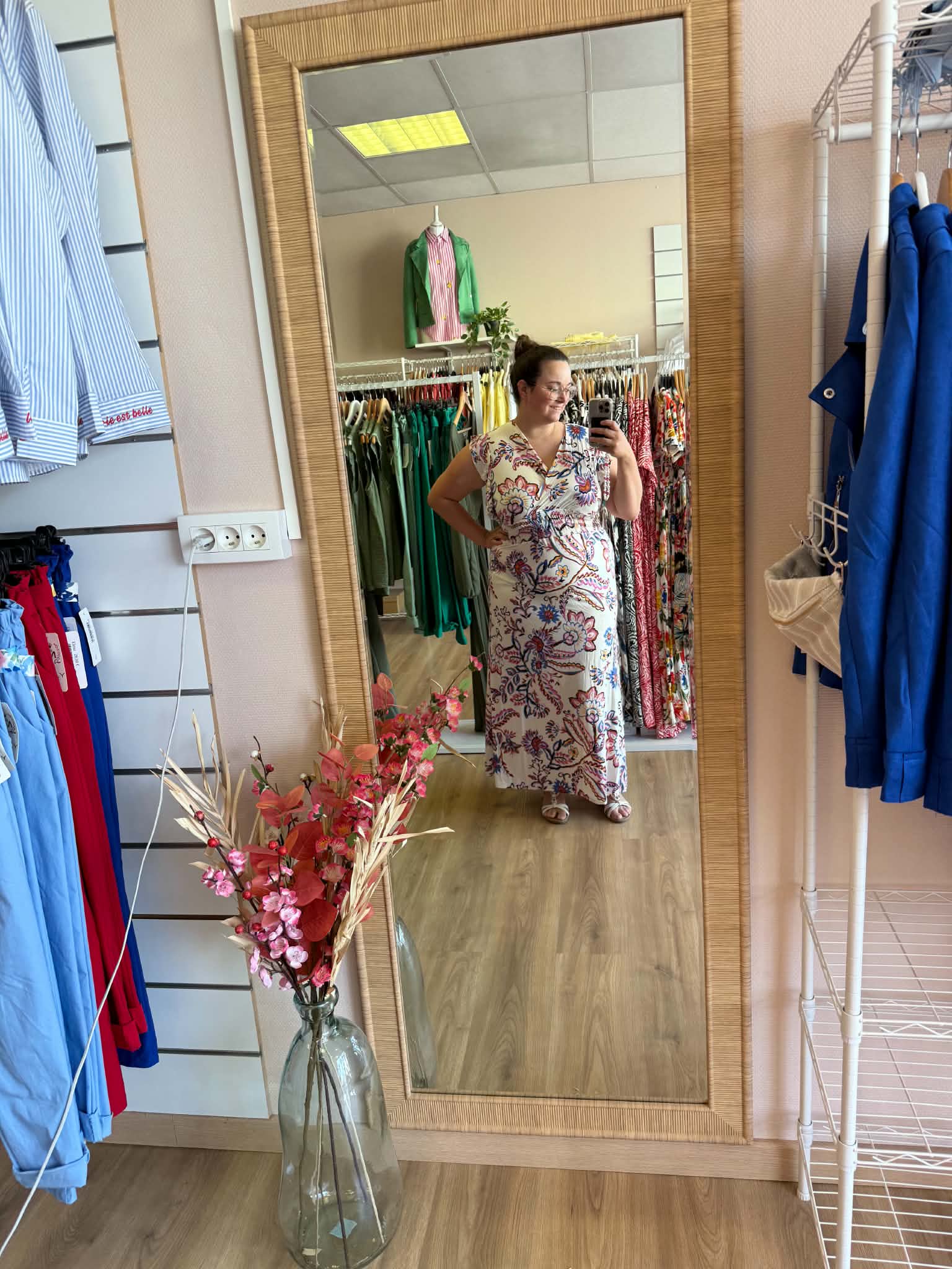 Robe FLORA Longue Florale - Taille Magique Les tendances d'Axelya