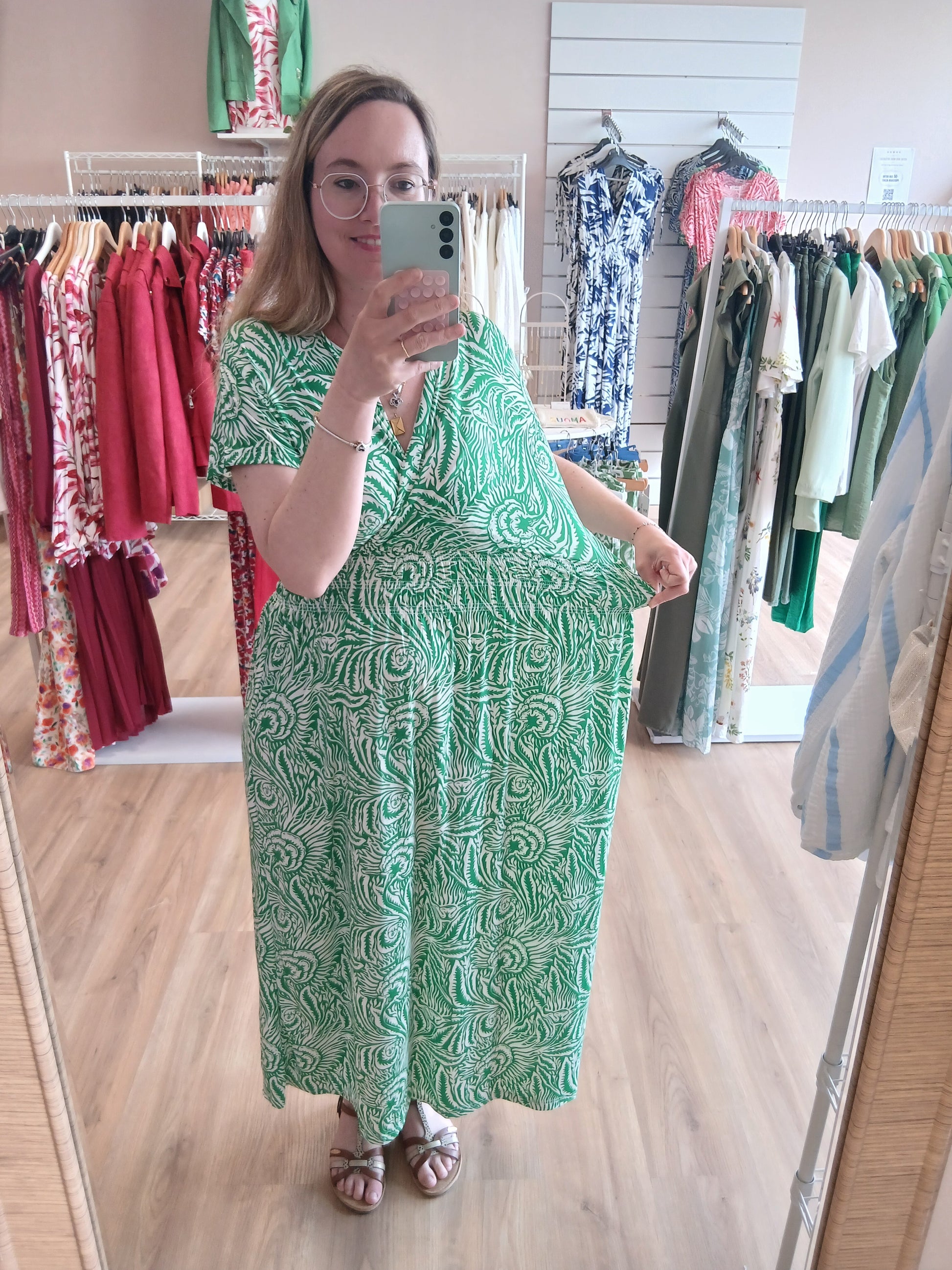 Robe ARIA Longue Imprimée - 4 Coloris - Taille Magique Les tendances d'Axelya